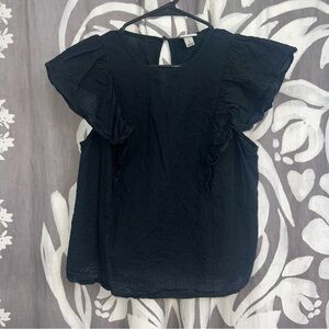 A New Day Black Ruffle Top